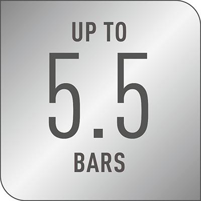 Απεικονίζεται εικονίδιο που δηλώνει πίεση έσως και 5.5bar